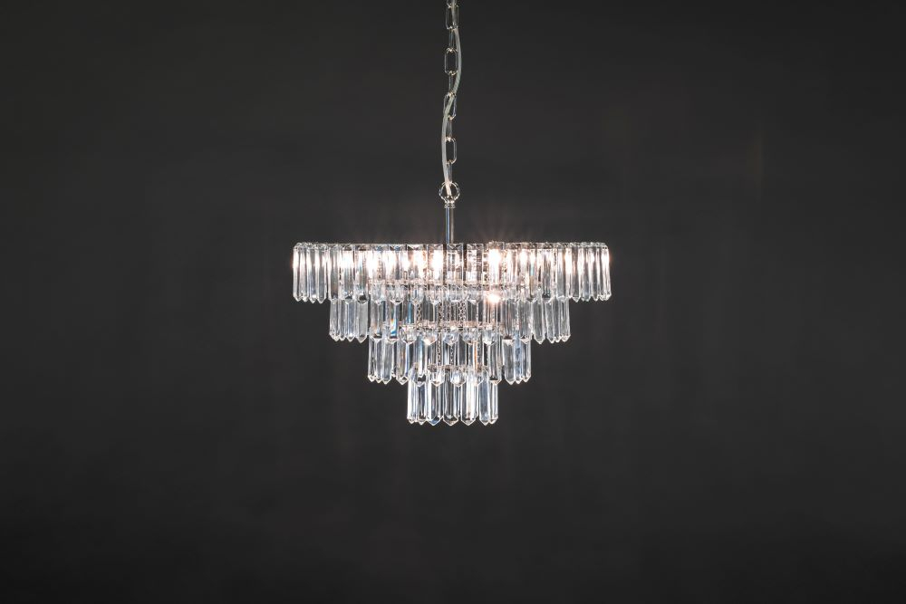 The modern ceiling light Moderna Ice is a unique and impressive crystal ceiling chandelier that creates a fresh atmosphere.